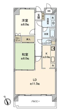 藤和観舟橋ホームズ 間取図(平面図) 間取図(平面図)