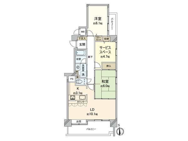 藤和ハイタウン中広 間取図(平面図)