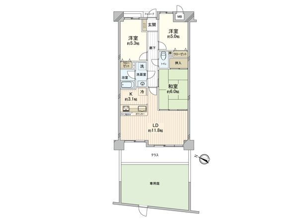 ダイアパレス温品 間取図(平面図)