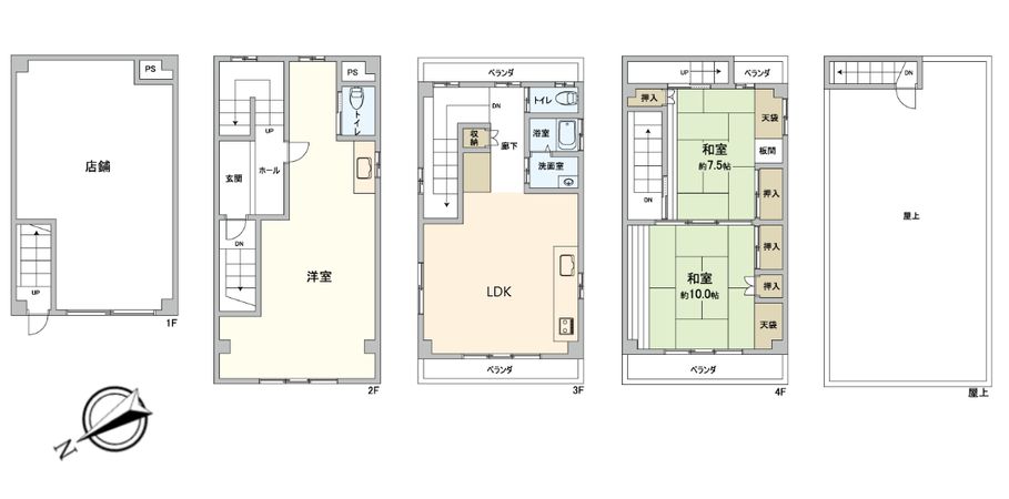 榎町 店舗付き住宅 間取図(平面図) 榎町 店舗付き住宅 間取図(平面図)