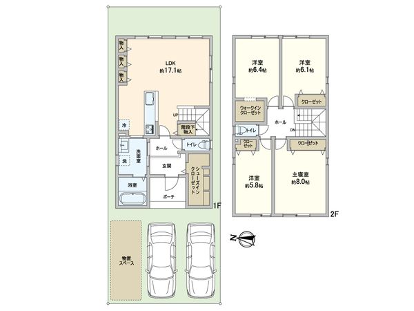 南25条西12丁目 新築戸建1号地 間取図(平面図) 南25条西12丁目 新築戸建1号地 間取図(平面図)