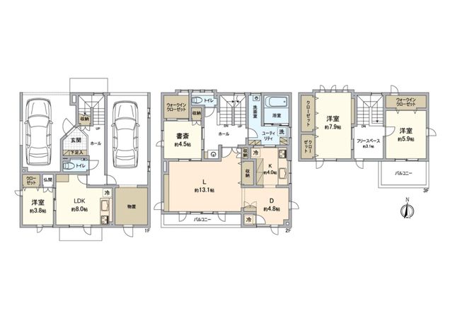 南18条西9丁目 戸建 間取図(平面図) 南18条西9丁目 戸建 間取図(平面図)