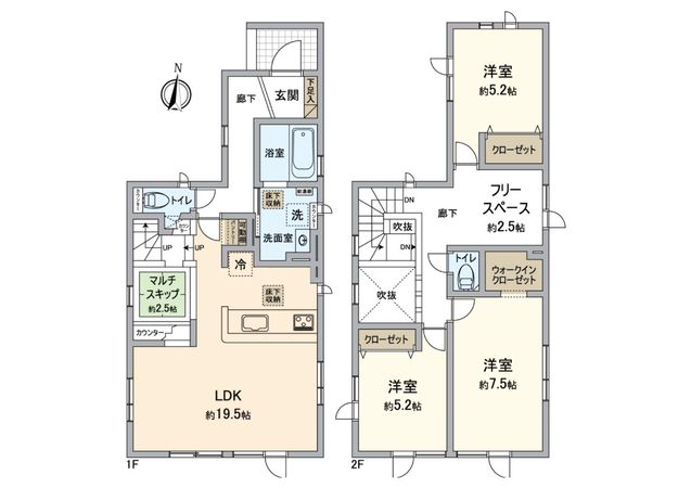 南14条西13丁目 新築戸建2号棟 間取図(平面図)