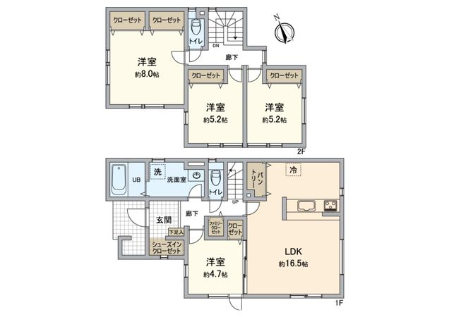 北20条西15丁目 戸建2号棟 間取図(平面図) 北20条西15丁目 戸建2号棟 間取図(平面図)