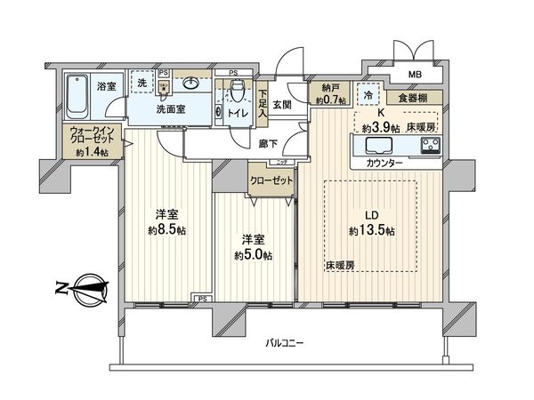 クリーンリバーフィネス札幌医大前 間取図(平面図)