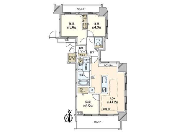 プレシス知事公館前 EAST 間取図(平面図) プレシス知事公館前 EAST 間取図(平面図)