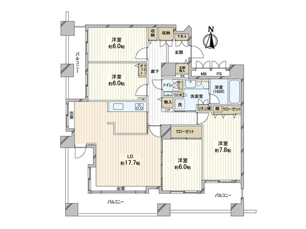 クリオ山鼻壱番館 間取図(平面図)