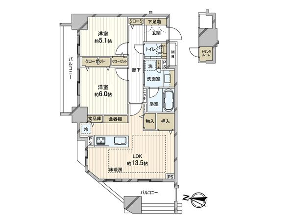 クリーンリバーフィネス北1条イースト 間取図(平面図) クリーンリバーフィネス北1条イースト 間取図(平面図)