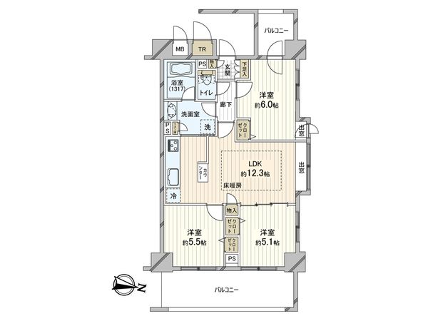 セザール苗穂 間取図(平面図) セザール苗穂 間取図(平面図)