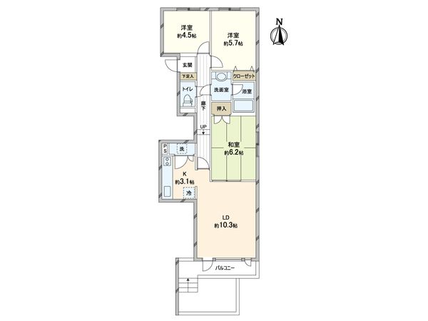 アルファコート6西線2 間取図(平面図)