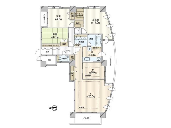 ディークラディアS7 間取図(平面図)