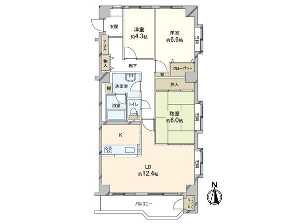 プリンスハイツ南21条 間取図(平面図) プリンスハイツ南21条 間取図(平面図)