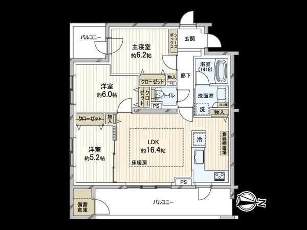 シティホーム セントリック札幌中島公園 間取図(平面図) 間取図(平面図)