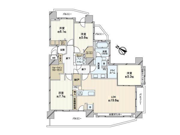 クリーンリバーフィネス桑園南 間取図(平面図) クリーンリバーフィネス桑園南 間取図(平面図)