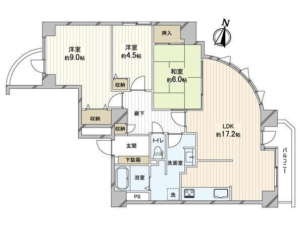 山鼻中央シティハウス 間取図(平面図)