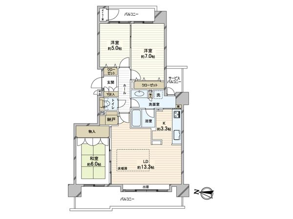 ラピスガーデン山鼻10条 間取図(平面図)
