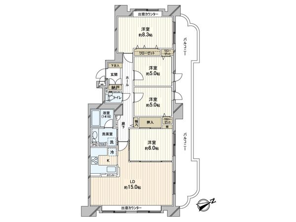 カーサ大通り B棟 間取図(平面図) カーサ大通り B棟 間取図(平面図)