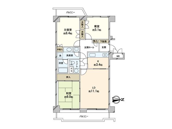 中島公園パークマンション 間取図(平面図) 間取図(平面図)
