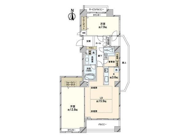 アパツインガーデン南6条ウエスト 間取図(平面図) 間取図(平面図)
