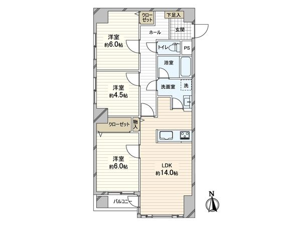 ノースピア南19条 間取図(平面図)