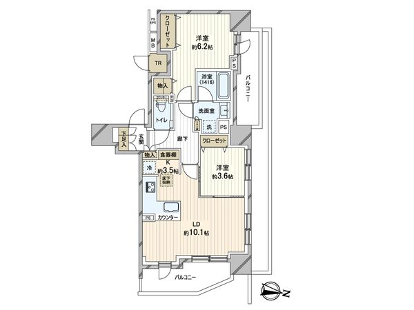 レーベン大通公園THE CENTRAL EAST 間取図(平面図)