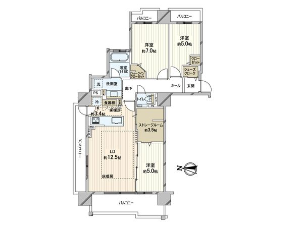 クレアホームズ南16条 間取図(平面図) クレアホームズ南16条 間取図(平面図)