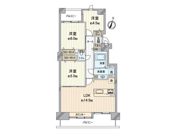 ダイアパレス北円山第3 間取図(平面図) ダイアパレス北円山第3 間取図(平面図)