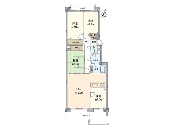 ハウスオブリザ大通 サウスステージ 間取図(平面図) ハウスオブリザ大通 サウスステージ 間取図(平面図)