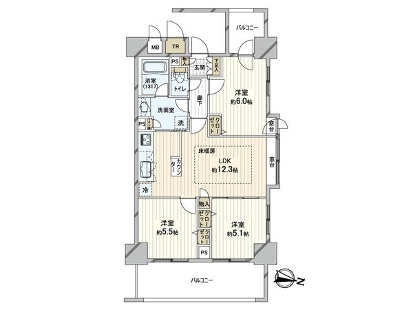 セザール苗穂 間取図(平面図) セザール苗穂 間取図(平面図)
