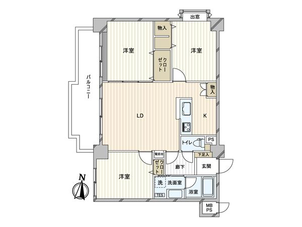 クリオ行啓通1番館 間取図(平面図) 間取図(平面図)