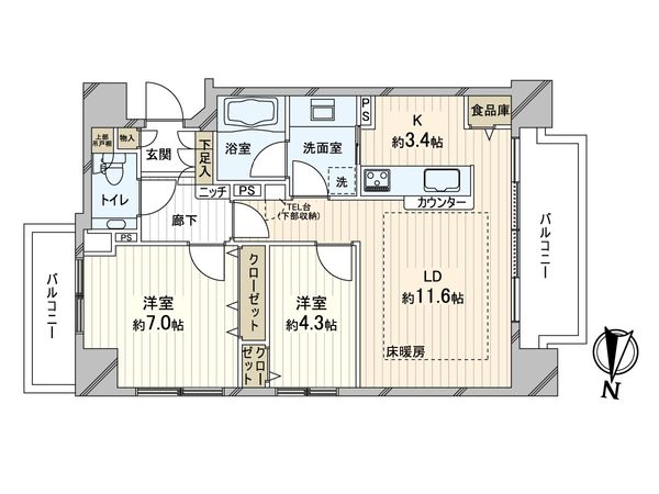クリオ大通ラ・モード 間取図(平面図) 間取図(平面図)