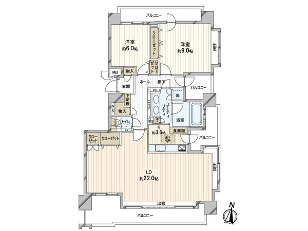 クリーンリバーフィネス大通南 間取図(平面図) クリーンリバーフィネス大通南 間取図(平面図)
