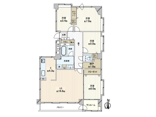 ドミール南16条 間取図(平面図) ドミール南16条 間取図(平面図)