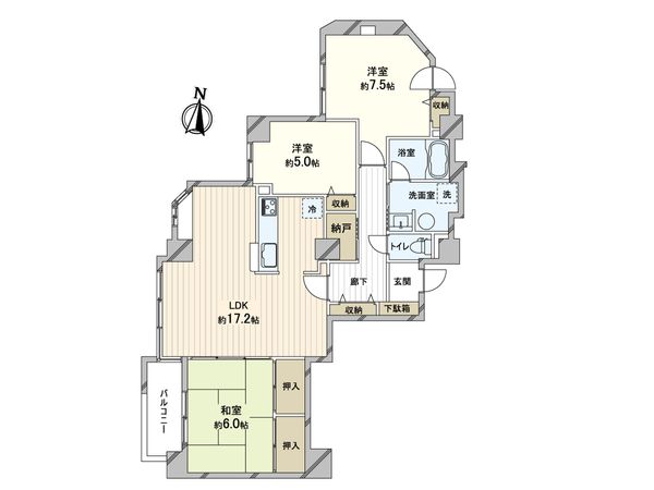 リブウェル南6条 間取図(平面図)