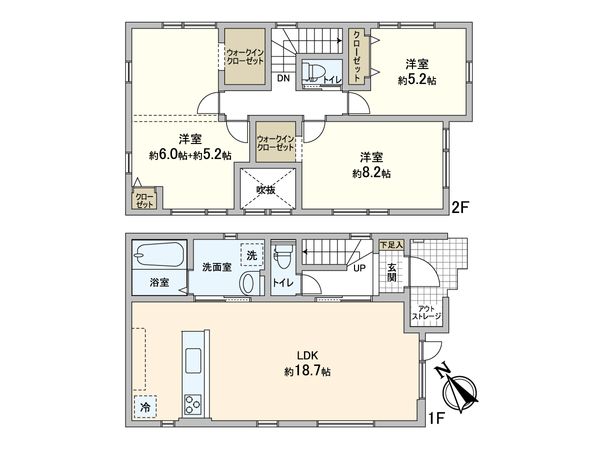 栄通7丁目 新築戸建 2号棟 間取図(平面図)