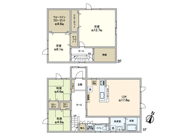 本通11丁目北 戸建 間取図(平面図) 間取図(平面図)