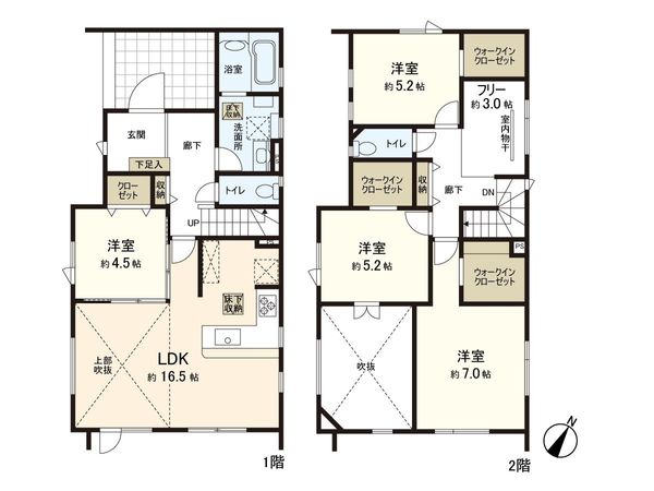 菊水元町8条1丁目 新築1号棟 間取図(平面図) 菊水元町8条1丁目 新築1号棟 間取図(平面図)