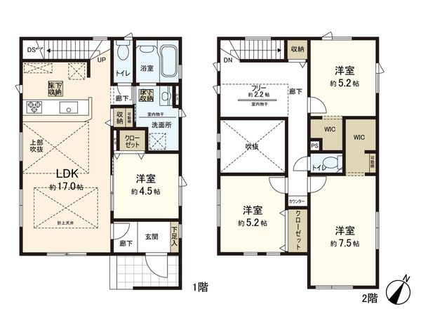 菊水元町8条1丁目 新築3号棟 間取図(平面図) 菊水元町8条1丁目 新築3号棟 間取図(平面図)