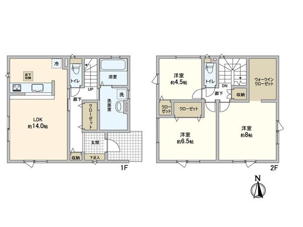 北郷6条9丁目 新築2号棟 間取図(平面図) 北郷6条9丁目 新築2号棟 間取図(平面図)