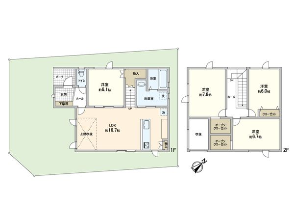 平和通6丁目北 戸建 間取図(平面図) 平和通6丁目北 戸建 間取図(平面図)