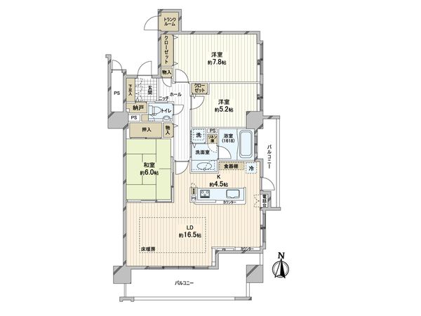 エクセルシオールセレステ東札幌 間取図(平面図) 間取図(平面図)