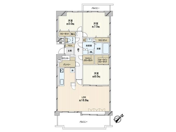 ラポール南郷の杜 一号館 間取図(平面図)