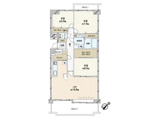 ラポール南郷の杜 一号館 間取図(平面図)