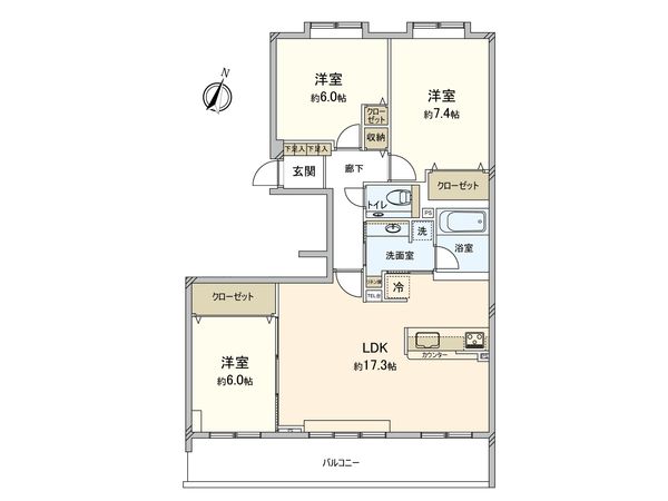 エクセルシオール菊水3 間取図(平面図) エクセルシオール菊水3 間取図(平面図)
