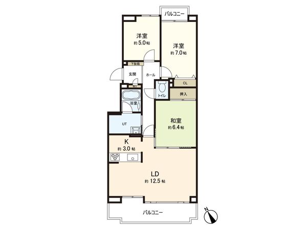 プレステージ南郷7 間取図(平面図)