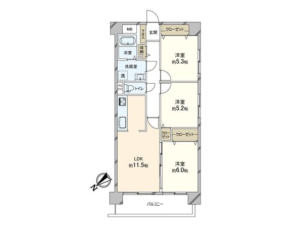 リラハイツ本郷通 間取図(平面図) リラハイツ本郷通 間取図(平面図)