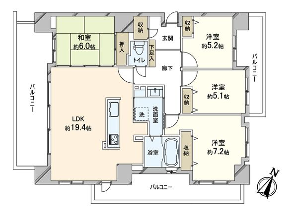 アルス東札幌ラベニール 間取図(平面図) アルス東札幌ラベニール 間取図(平面図)
