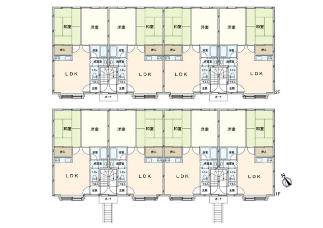 本通17丁目北 2棟一括売アパート 間取図(平面図)