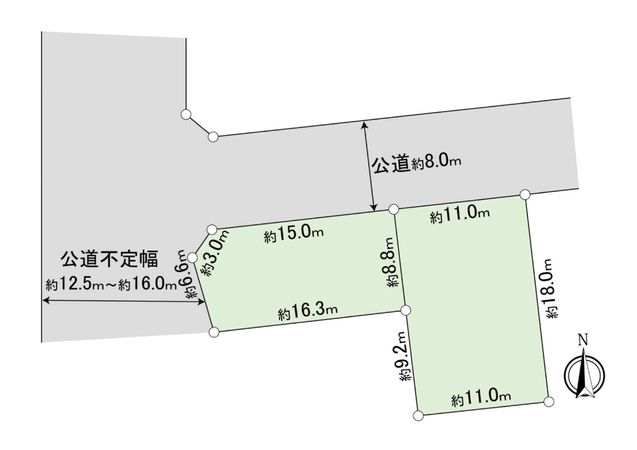 常盤1条2丁目 土地 区画図 区画図