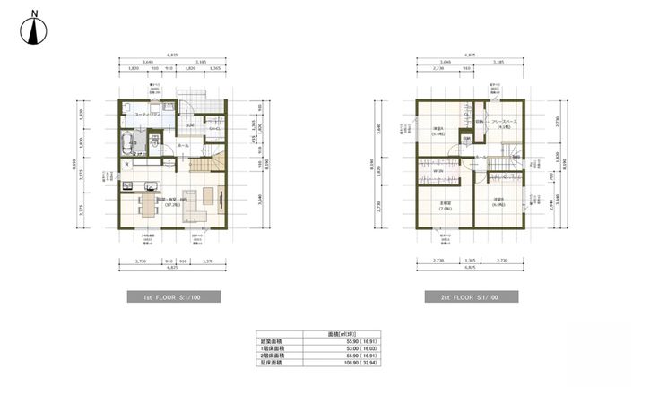 南33条西8丁目 土地 建物プラン例 (間取り図) 南33条西8丁目 土地 建物プラン例 (間取り図)